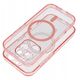 Θήκη CLEAR MAG COVER με προστασία κάμερας συμβατή με MagSafe για IPHONE 14 pink glitter