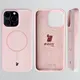 Silikonowe etui z pierścieniem magnetycznym Bizon Soft Case Magnetic do Apple iPhone 15 Pro Max jasnoróżowe