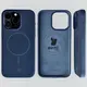 Silikonowe etui z pierścieniem magnetycznym Bizon Soft Case Magnetic do Apple iPhone 15 Pro Max granatowe
