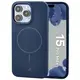 Silikonowe etui z pierścieniem magnetycznym Bizon Soft Case Magnetic do Apple iPhone 15 Pro Max granatowe