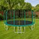 Trampolina ogrodowa dla dzieci 374cm z siatką zewnętrzną i drabinką