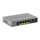 NETGEAR GS105PP - Διακόπτης - μη διαχειριζόμενος - 1 x 10/100/1000 + 4 x 10/100/1000 (PoE+) - Επιτραπέζιος, τοποθετήσιμος σε τοίχο - PoE+ (83 W)