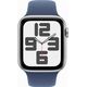 Apple Watch SE GPS 44mm Silver Aliuminio Case with Denim Sport Band - S/M