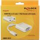 Adapter AV Delock HDMI Micro - D-Sub (VGA) + Jack 3.5mm biały (65557)