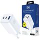 Ładowarka sieciowa 3MK Hyper GaN Charger 65W 1xUSB-A 2xUSB-C PD QC4+ biały
