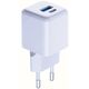Ładowarka sieciowa 3MK Hyper GaN Charger 20W 1xUSB-A 1XUSB-C PD QC4+ biały
