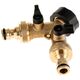Διανομέας 2 κατευθύνσεων για βρύση GW3/4" x 2 GZ3/4" με βαλβίδες και ταχυσυνδέσμους (10/60)