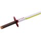 Długopis Miecz Katana Anime Metalowy Czarny Tusz Wymienny Wkład Biało-Żółty LEAN