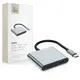 Adapter Tech-Protect HB08 HUB 4in1 USB-C, USB-A 2.0, 2xHDMI 4K 60Hz Space Grey