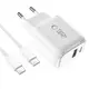 Ładowarka sieciowa Tech-Protect NCA30 USB-A, USB-C Network Charger PD 30W / QC3.0 + USB-C Cable White