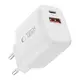 Ładowarka sieciowa Tech-Protect NCA30 USB-A, USB-C Network Charger PD 30W / QC3.0 + USB-C Cable White