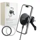 Uchwyt samochodowy do kratki z ładowarką 15W + 2x blaszki magnetyczne Tech-Protect MM15W-V5 Magnetic MagSafe Stable Vent Car Mount Wireless Charger 15W Black