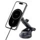 Uchwyt samochodowy na kokpit / szybę / do kratki z ładowarką 15W + 2x blaszki magnetyczne Tech-Protect MM15W-V6 Magnetic MagSafe Dashboard & Vent Car Mount Wireless Charger 15W Black