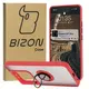 Etui z uchwytem na palec Bizon Case Hybrid Ring do Xiaomi 14T Pro przydymione z czerwoną ramką