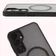 Etui z pierścieniem magnetycznym Bizon Case MatteO do Samsung Galaxy A16 4G/5G półprzezroczyste z czarną ramką