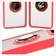 Etui z uchwytem na palec Bizon Case Hybrid Ring do Xiaomi 14T Pro przydymione z czerwoną ramką