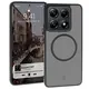 Etui z pierścieniem magnetycznym Bizon Case MatteO do Xiaomi 14T półprzezroczyste z czarną ramką