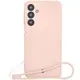 Silikonowe etui z pierścieniem magnetycznym Bizon Case Silicone Magnetic Sq do Samsung Galaxy A16 4G / 5G jasnoróżowe