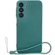 Silikonowe etui z pierścieniem magnetycznym Bizon Case Silicone Magnetic Sq do Samsung Galaxy A16 4G / 5G ciemnozielone