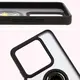 Etui z uchwytem na palec Bizon Case Hybrid Ring do Xiaomi 14T przydymione z czarną ramką