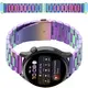 Pasek ze stali nierdzewnej do smartwatcha Bizon Strap Watch Aura QuickRelease 20mm tęczowy