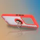Etui z uchwytem na palec Bizon Case Hybrid Ring do Xiaomi 14T przydymione z czerwoną ramką