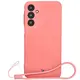 Silikonowe etui z pierścieniem magnetycznym Bizon Case Silicone Magnetic Sq do Samsung Galaxy A16 4G / 5G brudnoróżowe