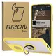 Etui z uchwytem na palec Bizon Case Hybrid Ring do Motorola Moto G75 5G przydymione z żółtą ramką