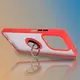 Etui z uchwytem na palec Bizon Case Hybrid Ring do Xiaomi Redmi Note 14 5G przydymione z czerwoną ramką