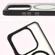Etui z pierścieniem magnetycznym Bizon Case MatteO do Xiaomi Redmi Note 14 5G półprzezroczyste z czarną ramką