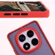 Etui z uchwytem na palec Bizon Case Hybrid Ring do Xiaomi Redmi Note 14 Pro 5G / Poco X7 przydymione z czerwoną ramką