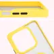 Etui z uchwytem na palec Bizon Case Hybrid Ring do Xiaomi Redmi Note 14 5G przydymione z żółtą ramką