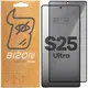 Prywatyzujące szkło hartowane Bizon Glass Edge Shadow do Samsung Galaxy S25 Ultra przyciemniane z czarną ramką