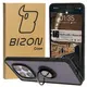 Etui z uchwytem na palec Bizon Case Hybrid Ring do Xiaomi Redmi Note 14 Pro 5G / Poco X7 przydymione z czarną ramką