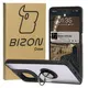 Etui z uchwytem na palec Bizon Case Hybrid Ring do Motorola Moto G75 5G przydymione z czarną ramką
