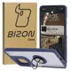 Etui z uchwytem na palec Bizon Case Hybrid Ring do Motorola Moto G75 5G przydymione z granatową ramką
