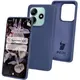 Silikonowe etui Bizon Soft Case do Xiaomi Redmi Note 14 5G ciemnoniebieskie