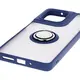 Etui z uchwytem na palec Bizon Case Hybrid Ring do Motorola Moto G75 5G przydymione z granatową ramką