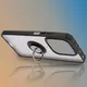 Etui z uchwytem na palec Bizon Case Hybrid Ring do Xiaomi Redmi Note 14 5G przydymione z czarną ramką