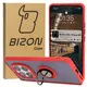 Etui z uchwytem na palec Bizon Case Hybrid Ring do Xiaomi Redmi Note 14 Pro 5G / Poco X7 przydymione z czerwoną ramką