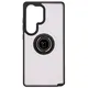 Etui z uchwytem na palec Bizon Case Hybrid Ring do Samsung Galaxy S25 Ultra przydymione z czarną ramką