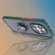 Etui z uchwytem na palec Bizon Case Hybrid Ring do Xiaomi Redmi Note 14 Pro 5G / Poco X7 przydymione z ciemnozieloną ramką