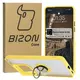 Etui z uchwytem na palec Bizon Case Hybrid Ring do Xiaomi Redmi Note 14 5G przydymione z żółtą ramką