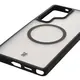 Etui z pierścieniem magnetycznym Bizon Case MatteO do Samsung Galaxy S25 Ultra półprzezroczyste z czarną ramką