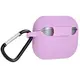Silikonowe etui z karabińczykiem Bizon Case Headphone Silicone do Samsung Galaxy Buds 3 / 3 Pro jasnofioletowe