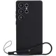 Silikonowe etui z pierścieniem magnetycznym Bizon Case Silicone Magnetic do Samsung Galaxy S25 Ultra czarne