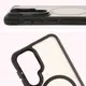Etui z podstawką i pierścieniem magnetycznym Bizon Case Eclipse do Samsung Galaxy S25 przydymione z czarną ramką