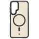 Etui z podstawką i pierścieniem magnetycznym Bizon Case Eclipse do Samsung Galaxy S25 Plus przydymione z czarną ramką
