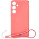 Silikonowe etui z pierścieniem magnetycznym Bizon Case Silicone Magnetic do Samsung Galaxy S25+ Plus / S24+ Plus brudnoróżowe