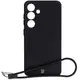 Silikonowe etui z pierścieniem magnetycznym Bizon Case Silicone Magnetic do Samsung Galaxy S25 / S24 czarne